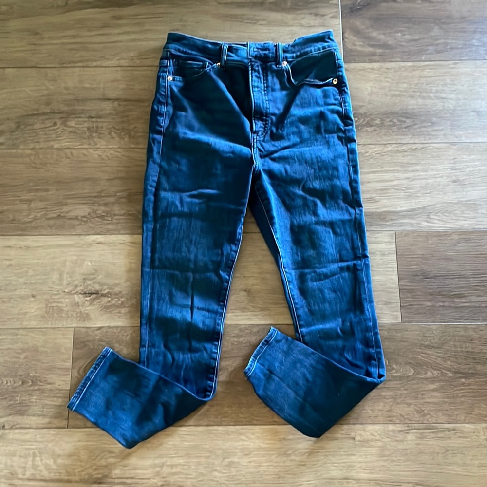 Express Super High Rise Skinny, Dark Denim Wash Size 8